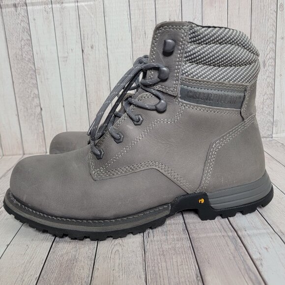 CAT Paisley 6" Steel Toe Work boot Gray Leather Women's 10 Wide - Picture 4 of 8
